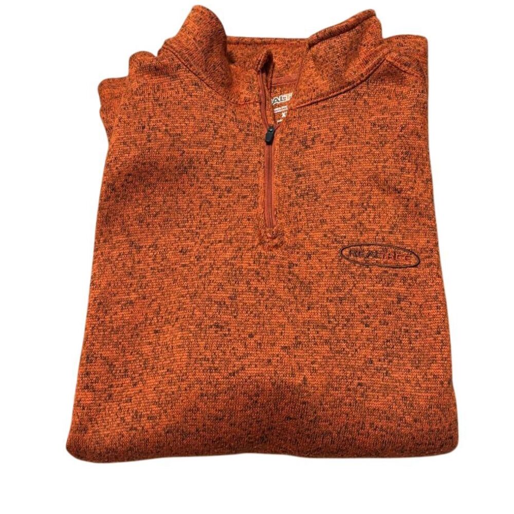 Realtree Orange Men's Quarter Zip 1/4 Pullover Mock‎ Neck Sweater Size Large